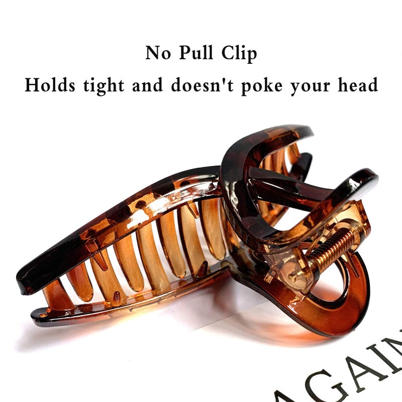 Nalodu Hair Claw Clips Large 4.3 Inch No Slip Big Matte Jaw Butterfly Clip Clamp 4 Colors for Thin Fine Thick Hair Women, 4 Pack - Image 4