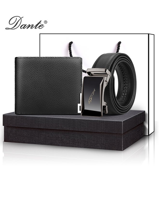 Dante Men's Genuine Leather Wallet + Belt Practical Gift Set (Belt Length 130cm) - Image 1