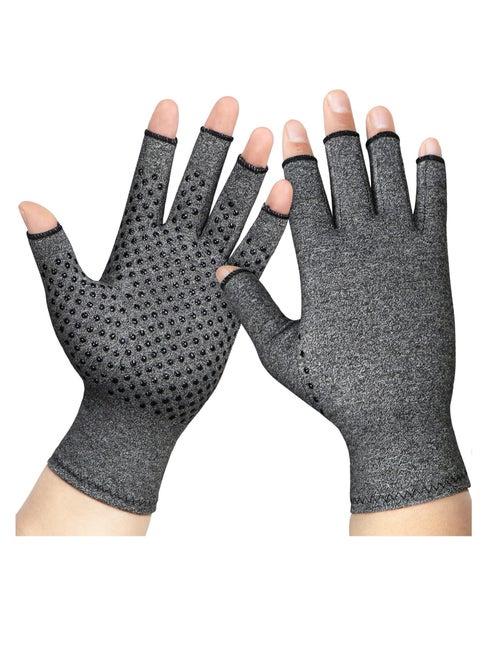 Arthritis Compression Gloves Anti-Slip Open Finger, Hand Gloves for Hand Pain Relief Hand and Joint Support for Women Men