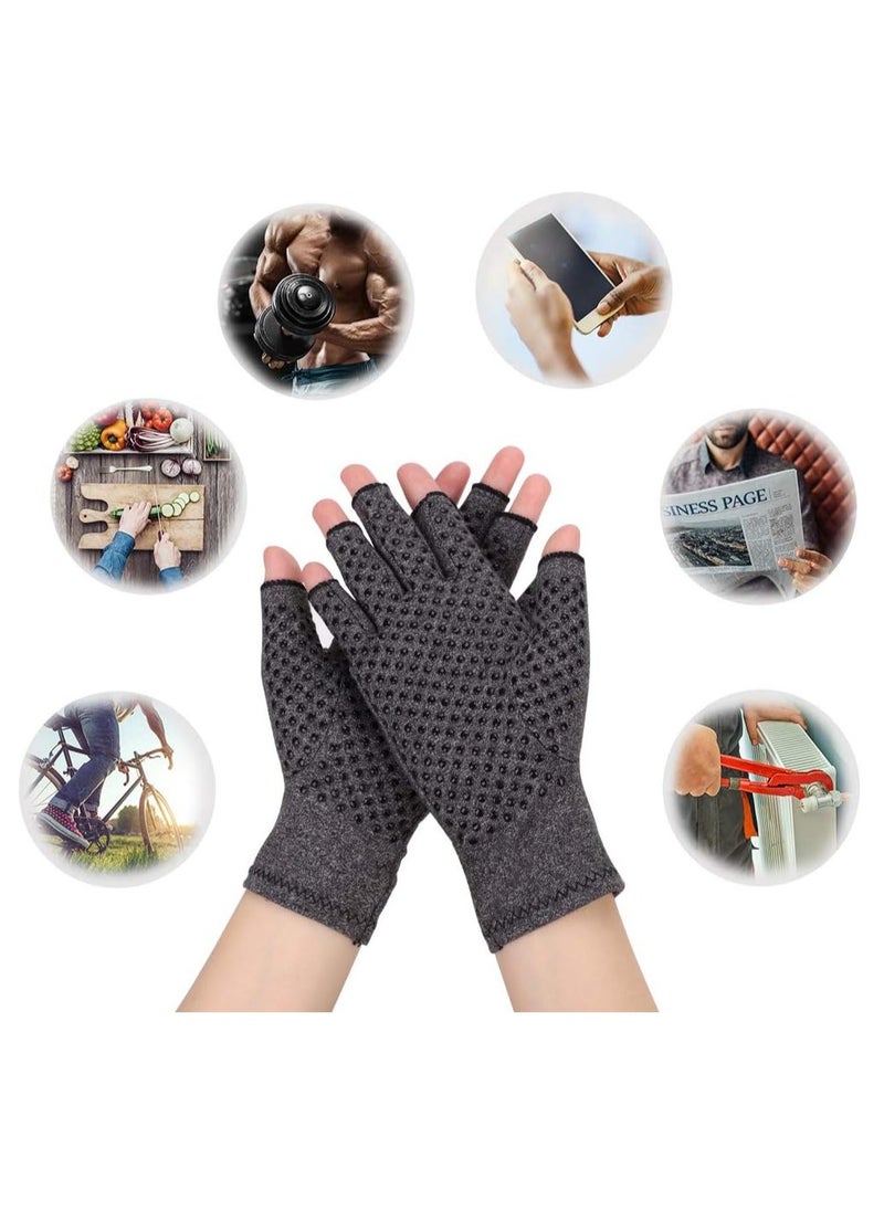 Arthritis Compression Gloves Anti-Slip Open Finger, Hand Gloves for Hand Pain Relief Hand and Joint Support for Women Men
