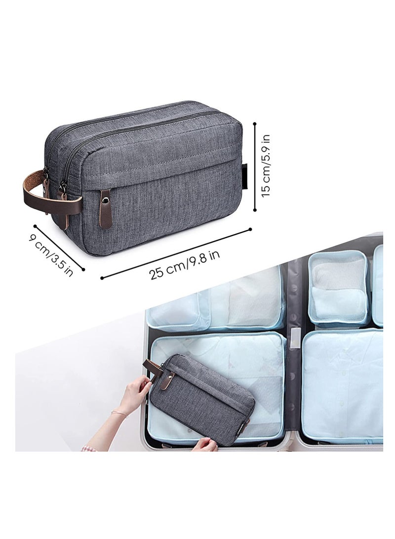 Waterproof Hanging Toiletry Bag, Oxford Cloth Travel Organizer for Cosmetics and Essentials, Lightweight Shaving Case for Men and Women (Gray)  - Image 3