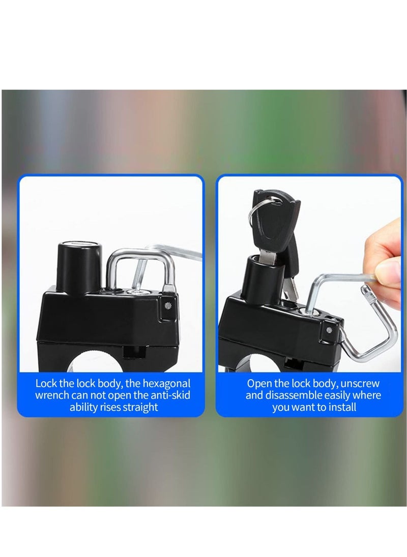 Generic - Motorcycle Helmet Lock Motorbike Safety Universal Parts Security with 2 Keys Set for Motorcycles Bicycles Electric Vehicles Black - Image 1