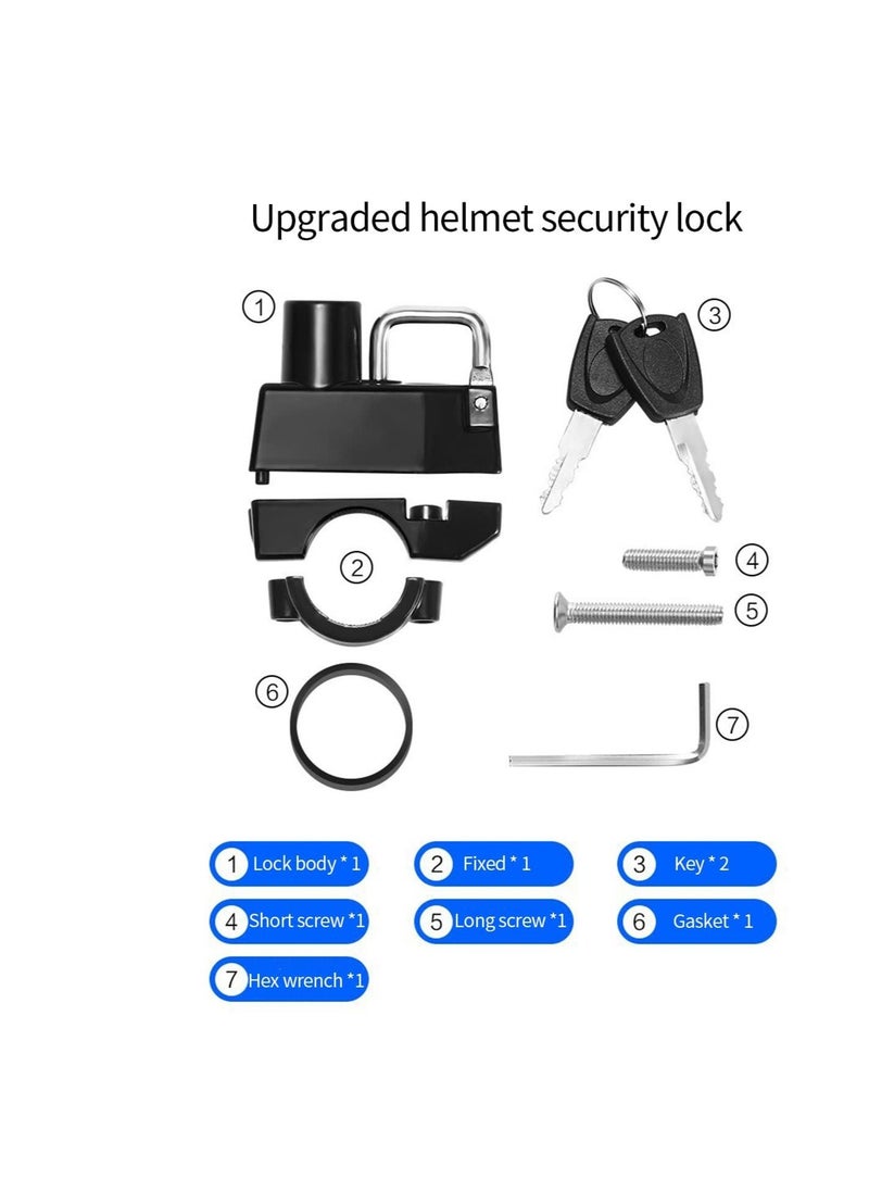 Generic - Motorcycle Helmet Lock Motorbike Safety Universal Parts Security with 2 Keys Set for Motorcycles Bicycles Electric Vehicles Black - Image 1