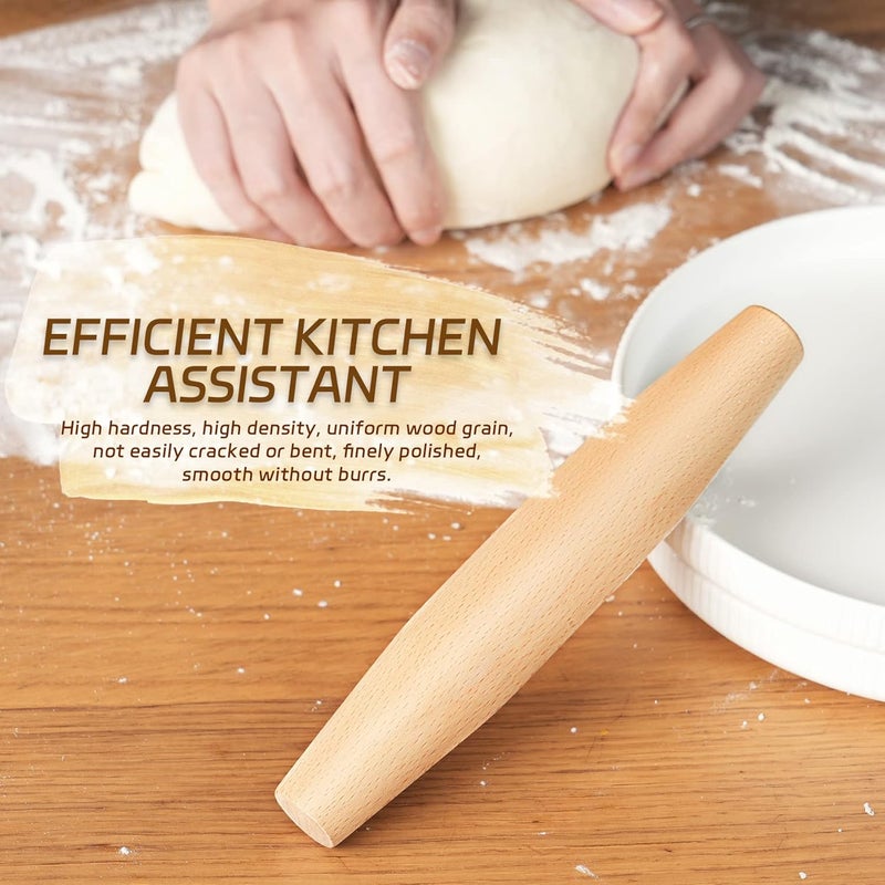 VINMEN French Rolling Pin for Baking - AMPSEVEN Wooden Rolling Pin Dough Roller for Pizza Fondant Pasta Dumpling tortillas (20cm(7.9inch)) - Image 3