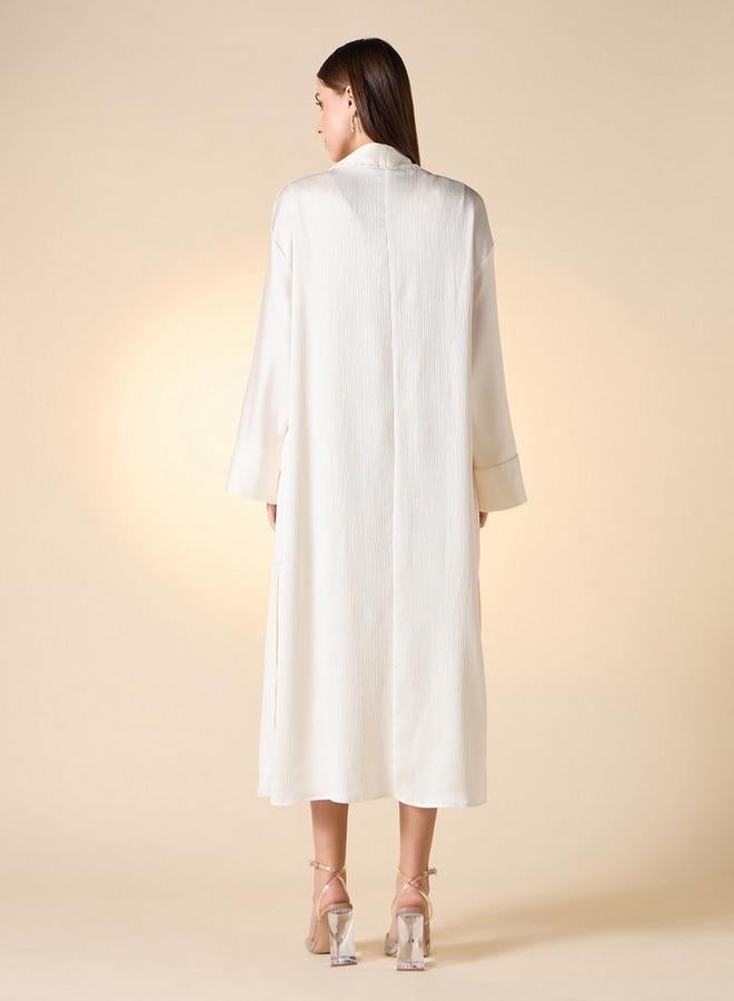 ايكونيك فستان بدون أكمام بتصميم أيقوني مزخرف مع شال - Image 3