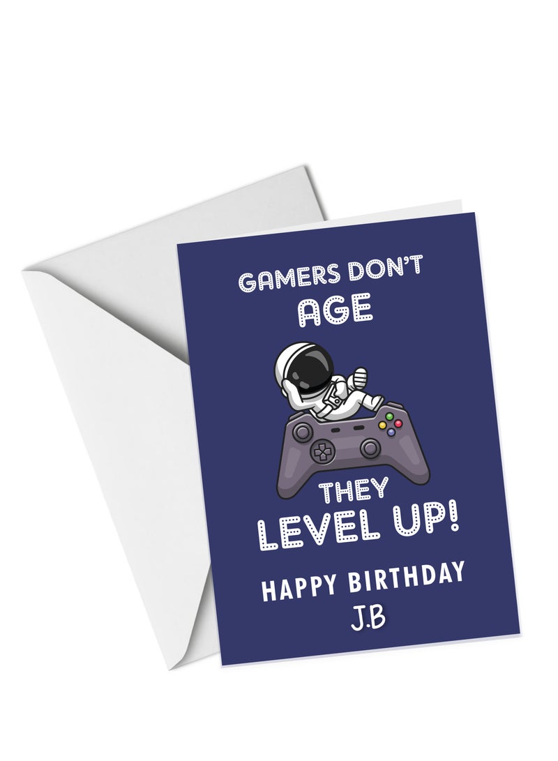 Share the Love A4 Happy Birthday Personalised Greeting Card - Gamers Don't Age - Image 2