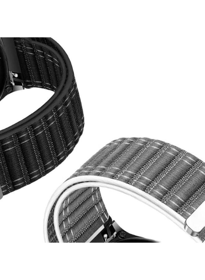 Freeson Nylon Parachute Buckle Loop Breathable Business Replacement Wristband For Samsung Watch 7/5 Pro/6/Classic Smartwatch [Black] 20Mm - Image 2