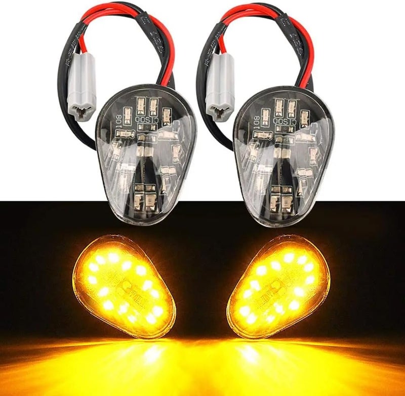HUSUKU 2 PCS Amber LED Turn Signal Indicator Light Lamp Flush Mount for Yamaha YZF R1 R6 R6S Smoked Lens - Image 1