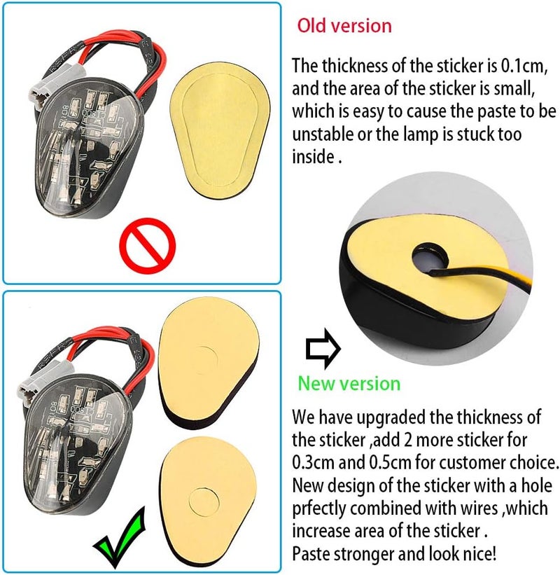HUSUKU 2 PCS Amber LED Turn Signal Indicator Light Lamp Flush Mount for Yamaha YZF R1 R6 R6S Smoked Lens - Image 5
