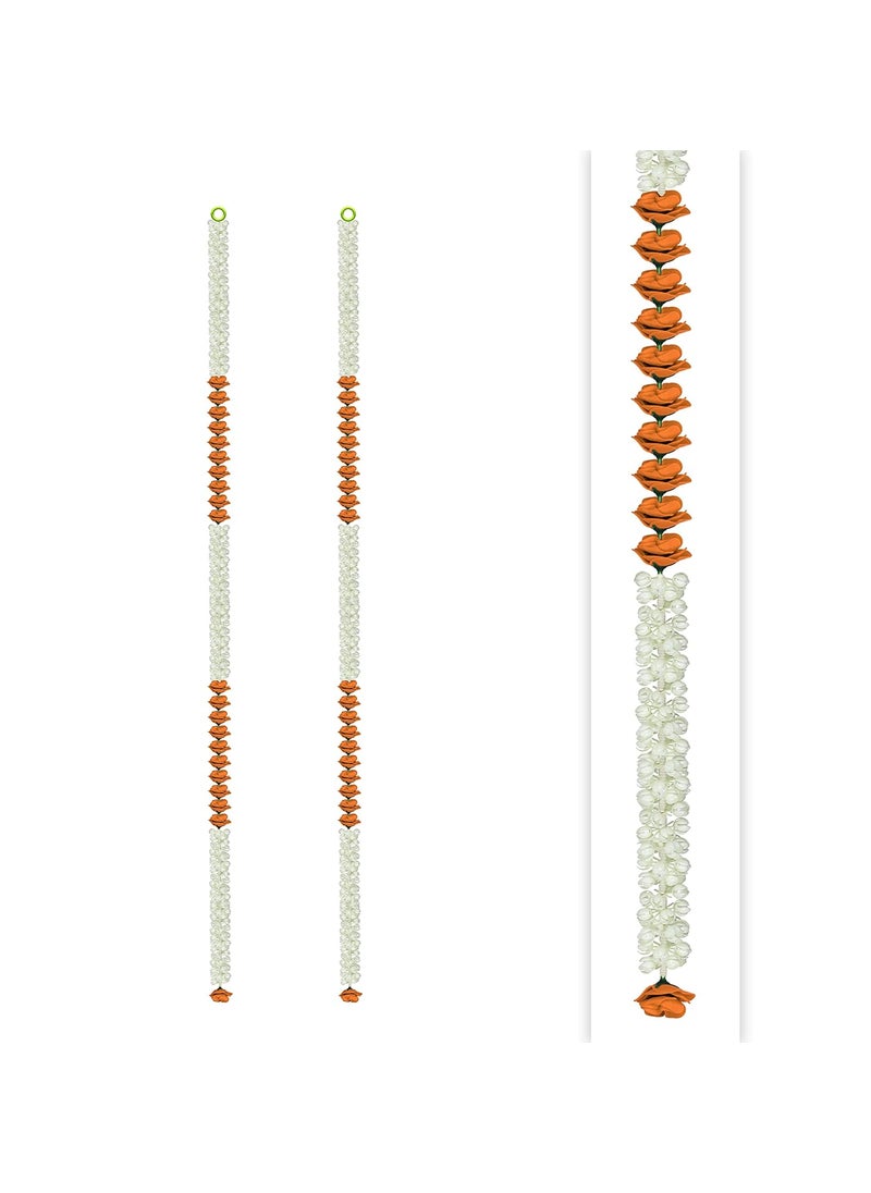 iHandikart iHandikart Decorative Jasmine and Rose Flower Plastic GarlandArtificial Garlands for Decoration Office Home Diwali Decoration Color Yellow Pack of 2 812042  - Image 1
