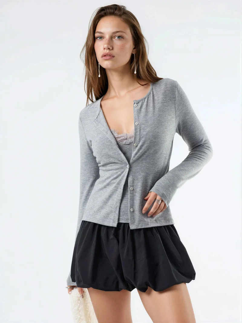 Busem BUSEM V-Neck Top & Casual Jacket