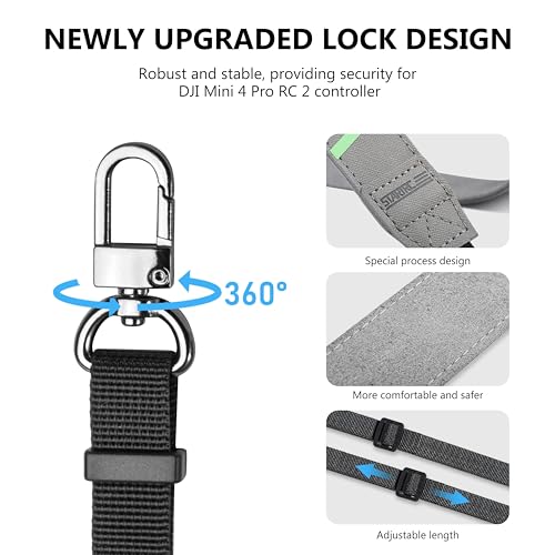 STARTRC Lanyard Neck Strap for DJI RC Controller, Adjustable for Mini 4 Pro/Air 3/Mini 3/Mavic 3 Remote Controller Accessories (Grey) - Image 4