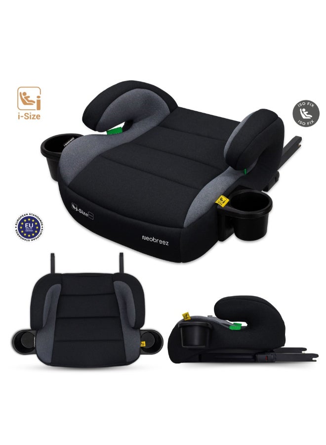 نيوبريز مقعد معزز آي-سانفارو آيزوفيكس بدون ظهر، إسفنج مبطن مزدوج، مدمج، خفيف الوزن وقابل للحمل للسفر للأطفال الصغار، مسند ذراع، حامل أكواب مزدوج،  ، - سنة، - كجم - Image 3