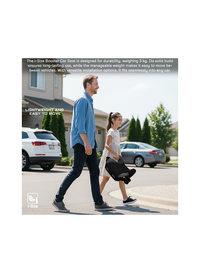 نيوبريز مقعد معزز آي-سانفارو آيزوفيكس بدون ظهر، إسفنج مبطن مزدوج، مدمج، خفيف الوزن وقابل للحمل للسفر للأطفال الصغار، مسند ذراع، حامل أكواب مزدوج،  ، - سنة، - كجم - Image 3