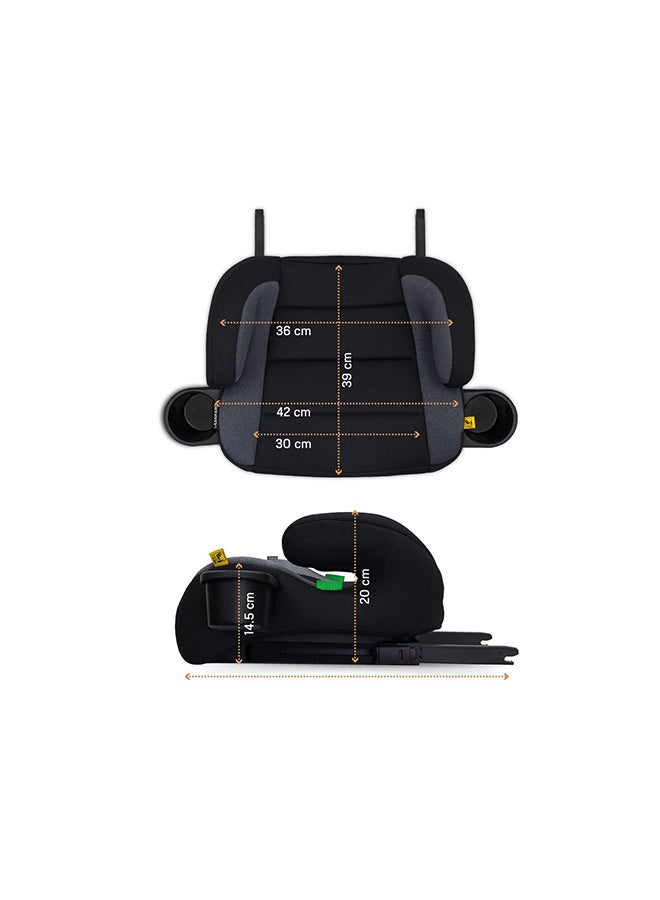 نيوبريز مقعد معزز آي-سانفارو آيزوفيكس بدون ظهر، إسفنج مبطن مزدوج، مدمج، خفيف الوزن وقابل للحمل للسفر للأطفال الصغار، مسند ذراع، حامل أكواب مزدوج،  ، - سنة، - كجم - Image 5