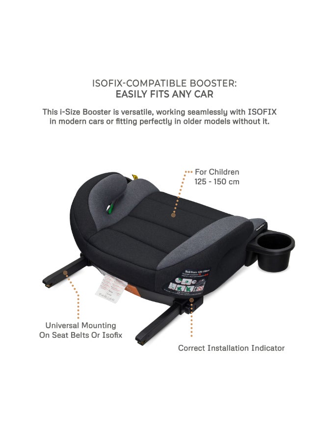 neobreez i-SANFARO ISOFIX Backless Booster Car Seat, Double Padded Foam, Compact, Lightweight&Portable Travel Kids Childrens Toddler Booster Seat, Arm Rest Seat, 2 Cup Holder, ECER129, 6-12Yrs, 22-36Kg - Image 4