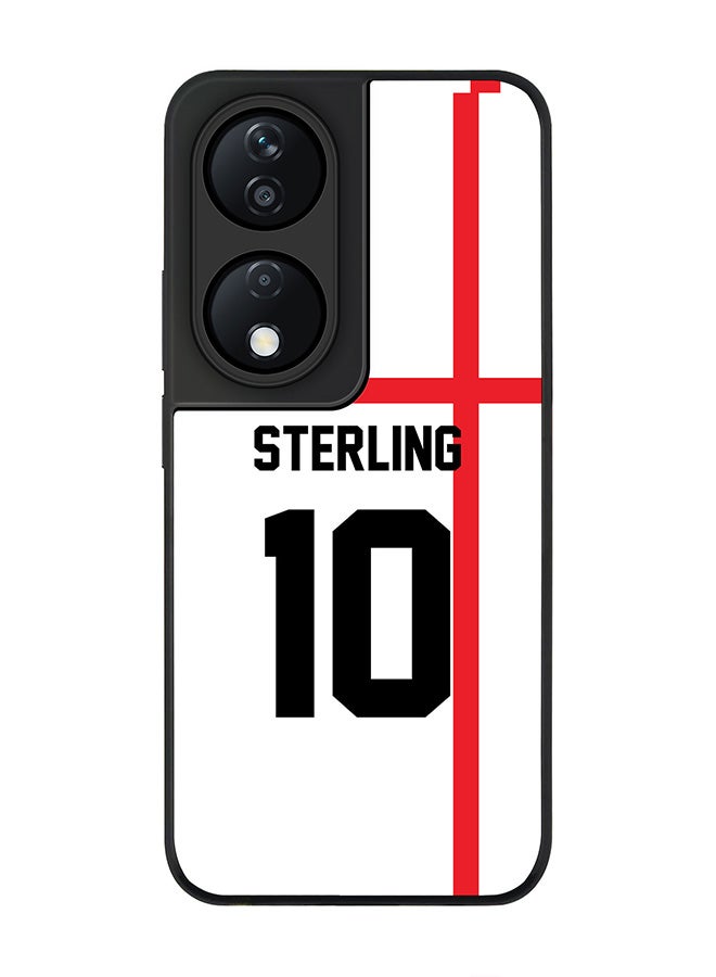 Stylizedd Rugged Black Edge Case for Honor X7b, Slim fit Case Flexible Anti Drop TPU Gel Thin Cover -  Football Team - England, Player Name - Sterling - Image 1