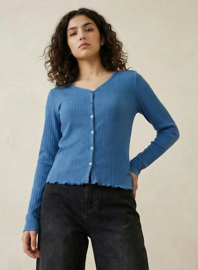 لي كوبر Lee Cooper Cotton Top with Button Front