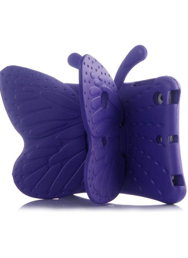 iPad 10.2 Case for Kids, iPad 8th 2020 Case, 3D Cute Cartoon Butterfly Cover Non-Toxic EVA Foam Wings Kickstand Kid-Proof Shockproof Bumper Girl Boy Gift for Apple iPad 7 8 Gen 10.2'' - Purple - Image 1
