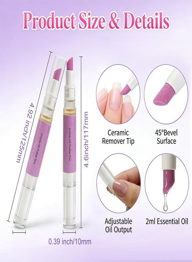 SAM SUGAR Cuticle Oil Pusher Pen Ceramic Cuticle Oil Cuticle Pusher 2 in 1 Nail Care pen for Dry Damaged Nails - Image 3