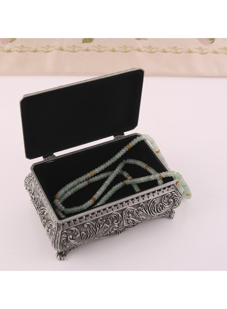 عام صندوق مجوهرات عالي الجودة على الطراز الأوروبي، صندوق مجوهرات معدني كلاسيكي، صندوق تخزين مجوهرات إبداعي. - Image 2