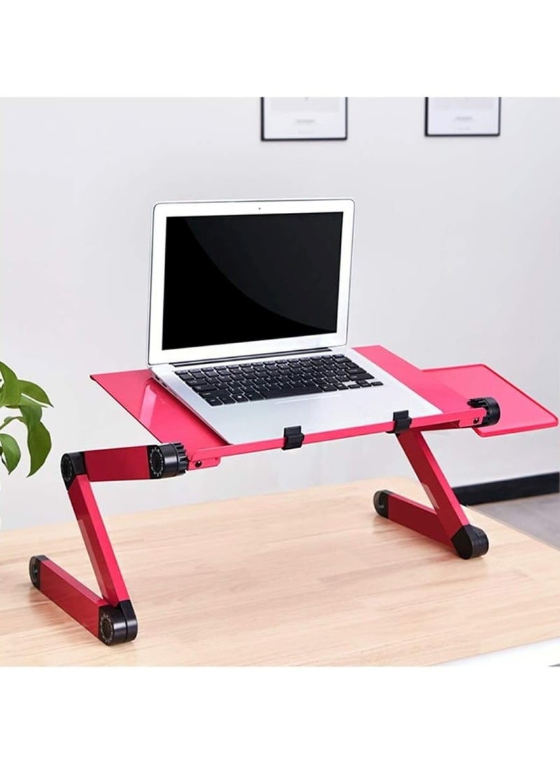 Huitich Aluminium Alloy Folding Portable Laptop Table Stand for Bed and Sofa, Pink - Image 3