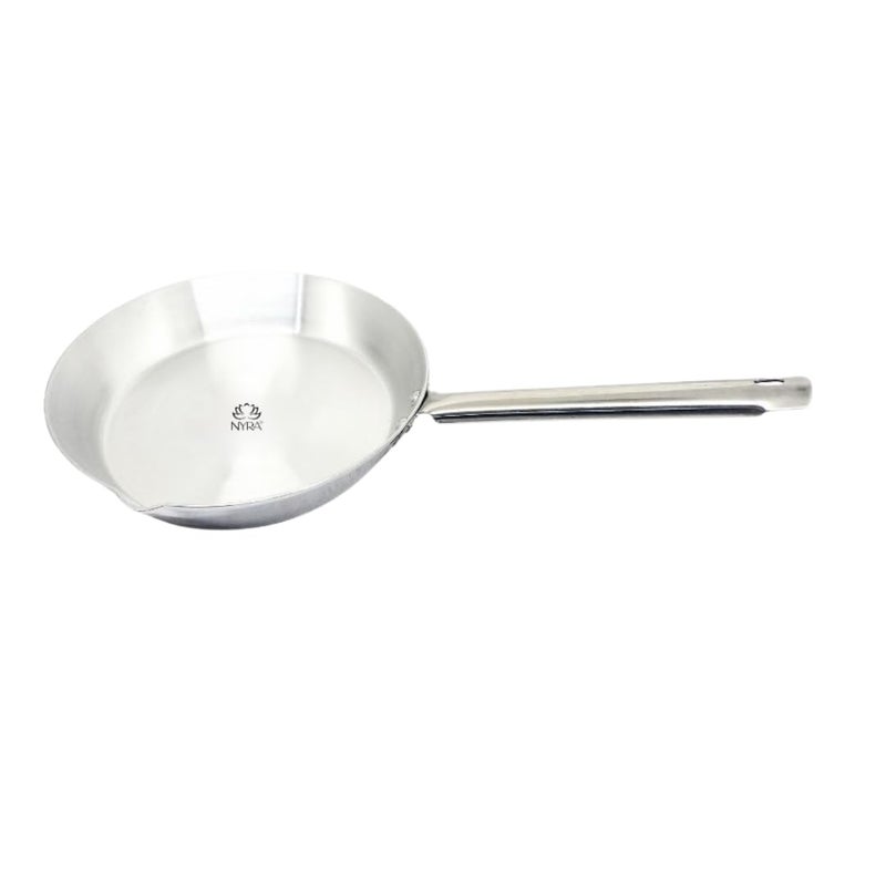 NYRA Aluminium Frying Pan with Stainless Steel Handle Tadka Pan for Cooking and Frying Lightweight and Durable Available in Three Sizes Large - Image 3