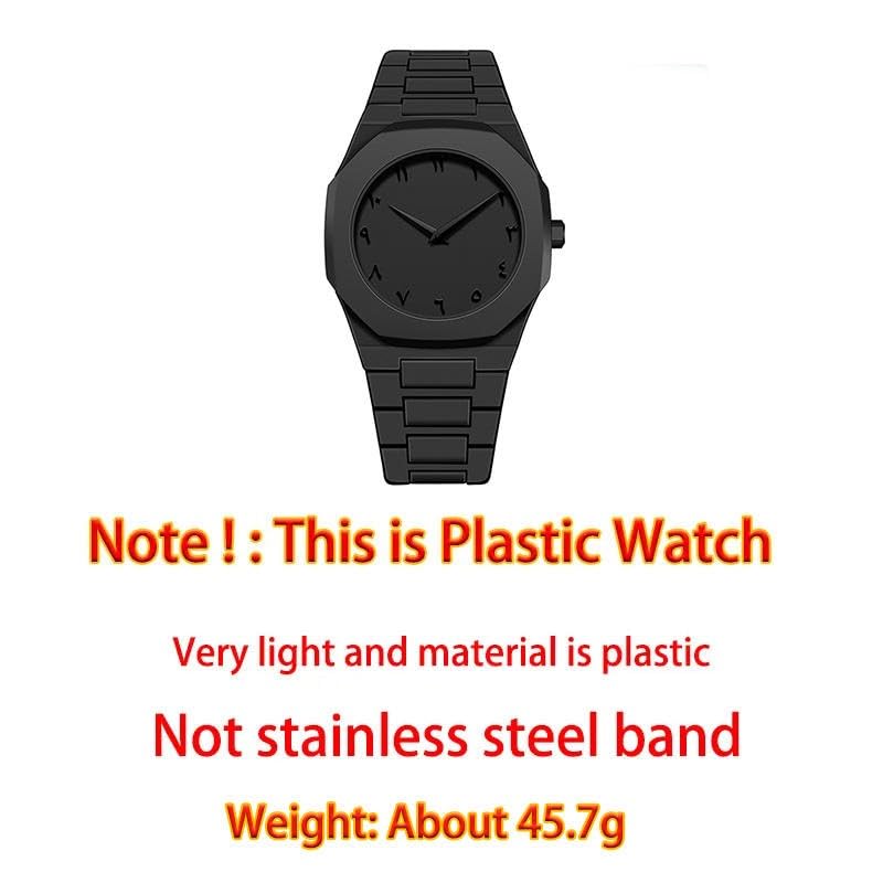 CERO Men’s Black and White Analog Watch | Lightweight Plastic Strap | Arabic Numerals & Minimalist Dial | Casual & Stylish Wrist Watch (Black-White) - Image 2