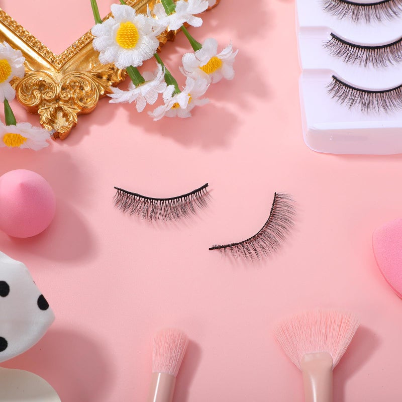 5 Pairs 3D Short Natural Fiber False Eyelashes Lightweight For Women Daily Wear - Image 5