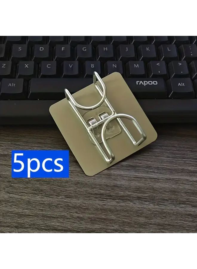 5pcs Collapsible Wall Mounted Wash Basin Hook Rust Resistant Metal Storage Rack - Image 3