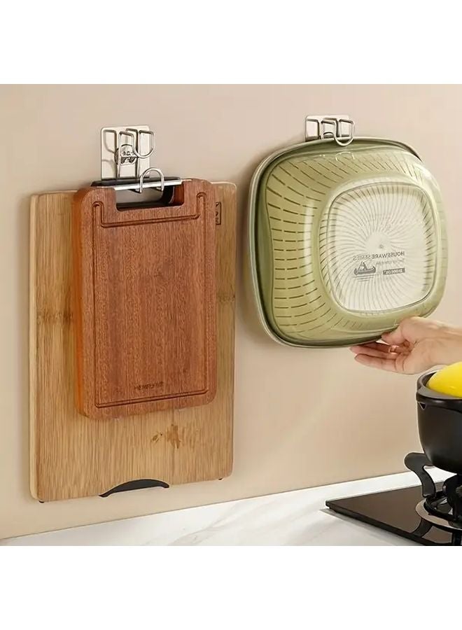 5pcs Collapsible Wall Mounted Wash Basin Hook Rust Resistant Metal Storage Rack - Image 5