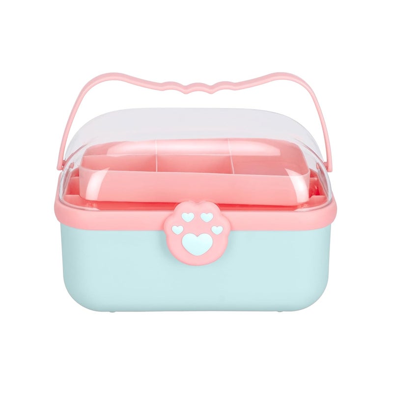 TRADY Craft Art Box Tackle Box for Girls Art Bin Storage Box Cosmetic Items with Handle Portable Storage Container Small Box First Aid Sewing Box for Kids Fishing Different Word Type - Image 1