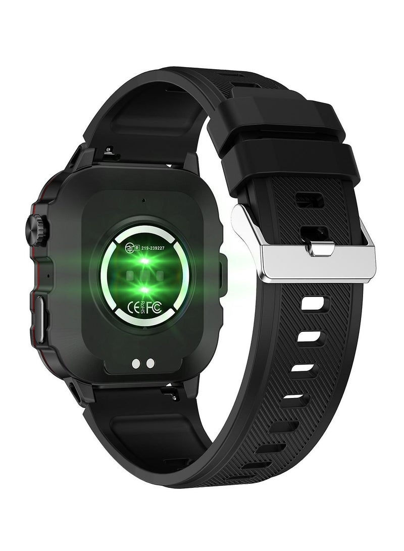 يزلر ساعة ذكية إصدار رياضي - شاشة لمس عالية الدقة 1.96 بوصة، بطارية تدوم 10 أيام، مقاومة للماء حتى 3ATM، بتقنية Bluetooth 5.2، متوافقة مع أجهزة Android و iOS - Image 3