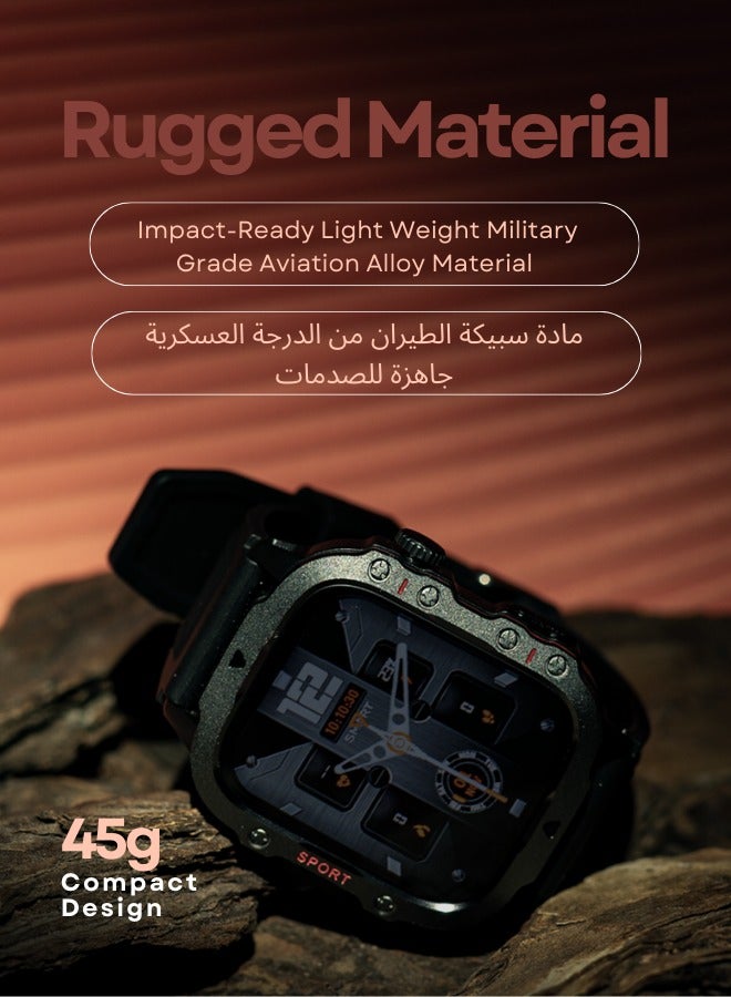 يزلر ساعة ذكية إصدار رياضي - شاشة لمس عالية الدقة 1.96 بوصة، بطارية تدوم 10 أيام، مقاومة للماء حتى 3ATM، بتقنية Bluetooth 5.2، متوافقة مع أجهزة Android و iOS - Image 4