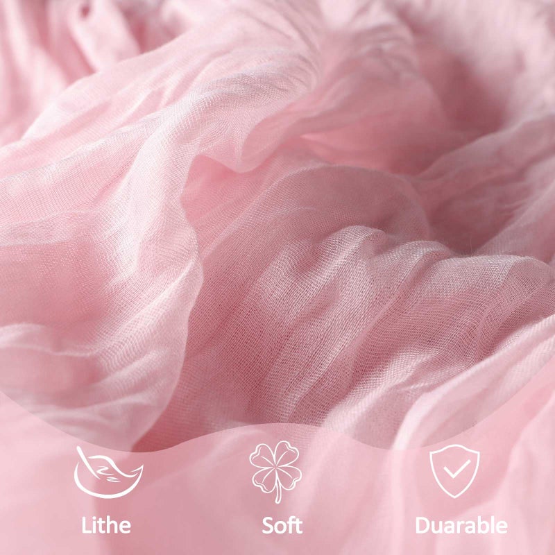 Heneger 8 Pack Pink Table Runner Cheesecloth 10Ft Gauze Cheese Cloth Table Runner 120 Inch Boho Sheer Rustic Fabric for Party Holiday Decor Bridal Baby Shower Wedding Decoration - Image 5