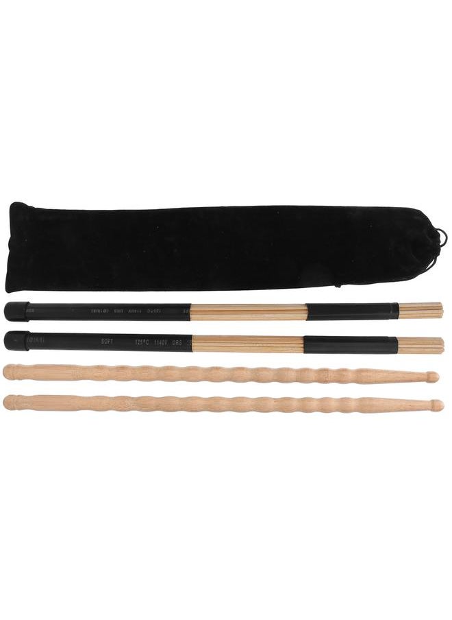 Thoraya W125 Drumsticks Maple Wood Drum Set Instrument Accessory with Drum Brush Black Bag  - Image 2