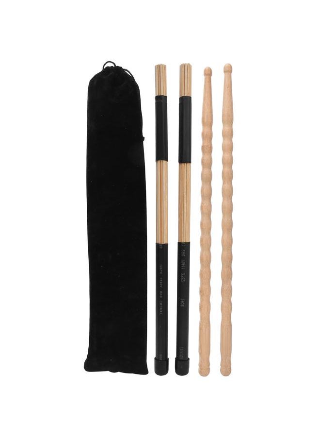 Thoraya W125 Drumsticks Maple Wood Drum Set Instrument Accessory with Drum Brush Black Bag  - Image 1