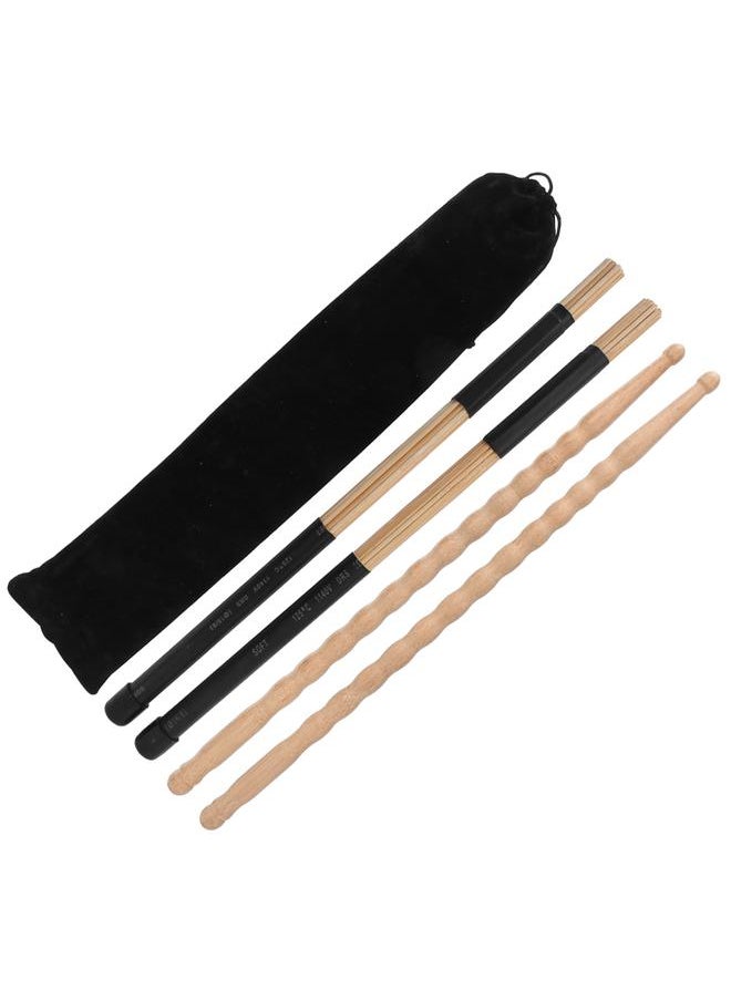 Thoraya W125 Drumsticks Maple Wood Drum Set Instrument Accessory with Drum Brush Black Bag  - Image 3