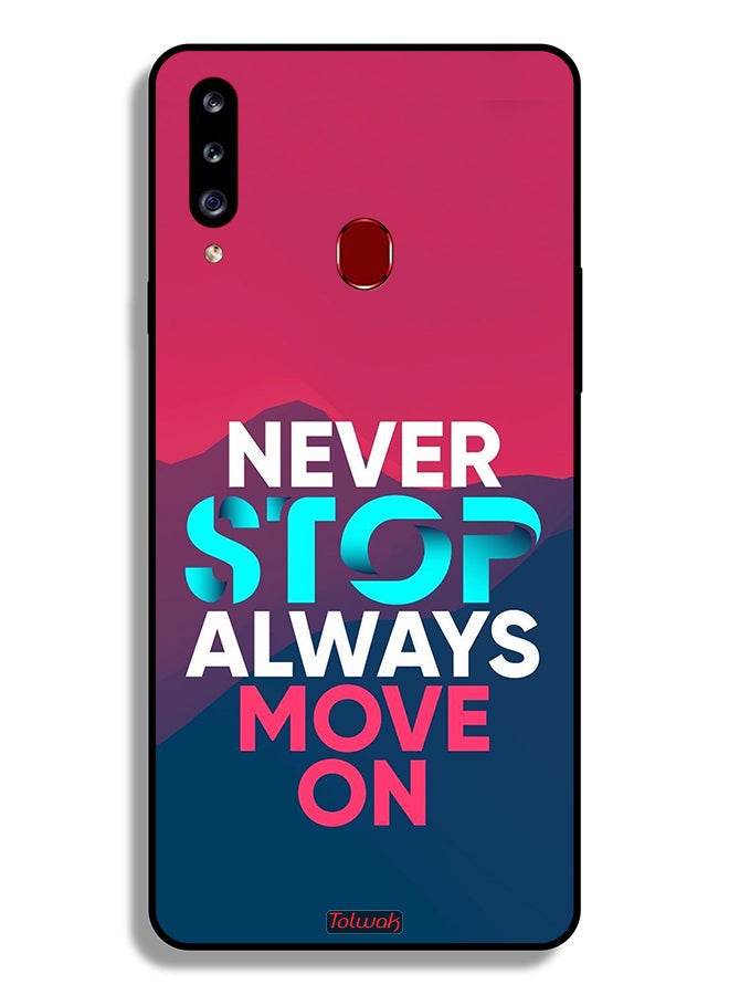 Tolwak Samsung Galaxy A20s Protective Case Cover Never Stop Always Move On - Image 1