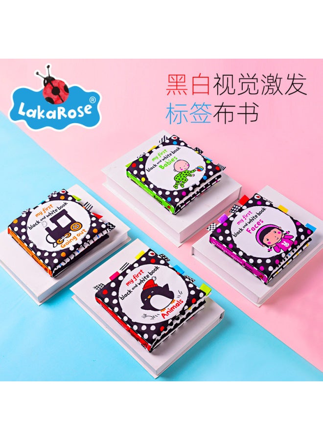 LakaRose Baby Black And White Label Cloth Book Newborn Baby Early Education Visual Stimulation Tear Can Not Be Broken Bite Paper Book - Image 2