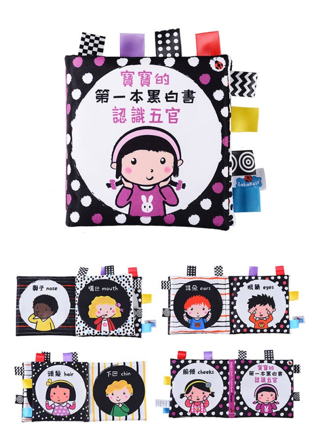 LakaRose Baby Black And White Label Cloth Book Newborn Baby Early Education Visual Stimulation Tear Can Not Be Broken Bite Paper Book - Image 1