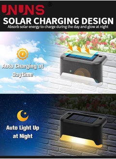 UNUNS Solar Step Lamp,8 Pack Waterproof LED Solar Deck Light,Decor Solar Lights For Railing,Stairs,Fence,Post,Yard And Driveway,Black  - Image 3