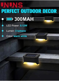 UNUNS Solar Step Lamp,8 Pack Waterproof LED Solar Deck Light,Decor Solar Lights For Railing,Stairs,Fence,Post,Yard And Driveway,Black  - Image 4