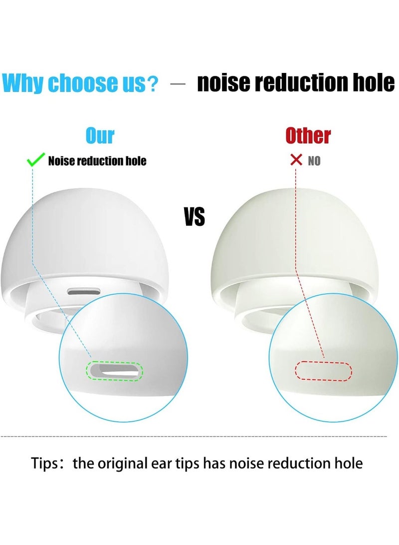 MJZ 3 Pairs Replacement Silicone Ear Buds Ear Tips for Airpods Pro and Airpods Pro 2 with Noise Reduction Hole, Silicone Ear Tips for Airpods Pro Fit in The Charging Case(S/M/L) - Image 2