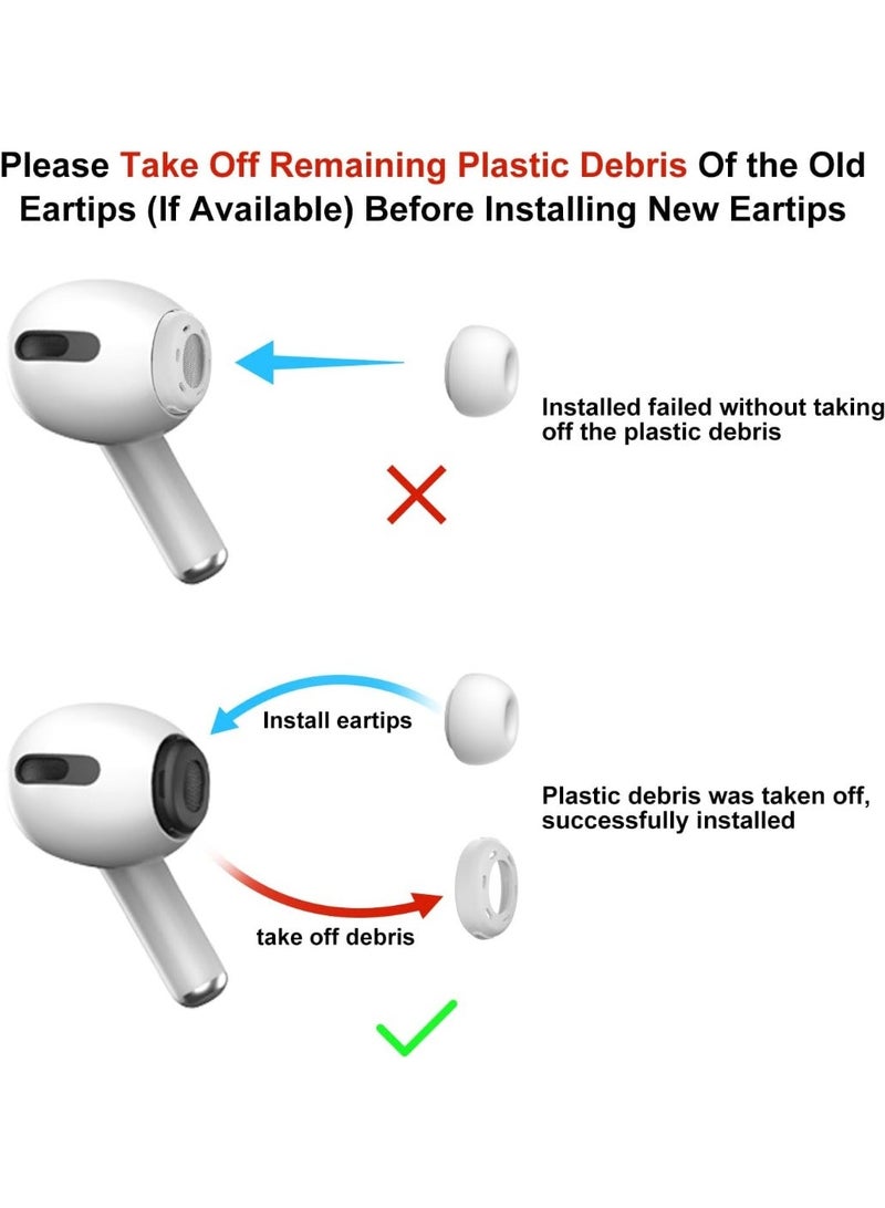 MJZ 3 Pairs Replacement Silicone Ear Buds Ear Tips for Airpods Pro and Airpods Pro 2 with Noise Reduction Hole, Silicone Ear Tips for Airpods Pro Fit in The Charging Case(S/M/L) - Image 3