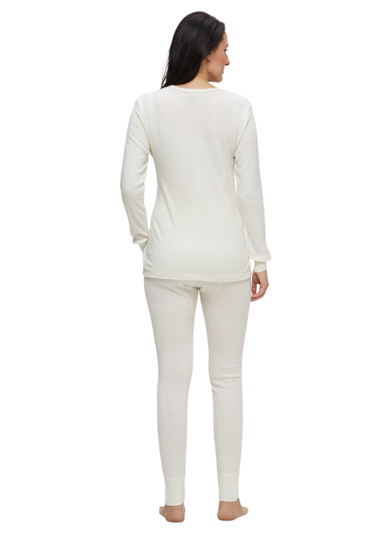 BYC WOMEN'S INNER FULL BODY THERMAL SET - IVORY - Image 4