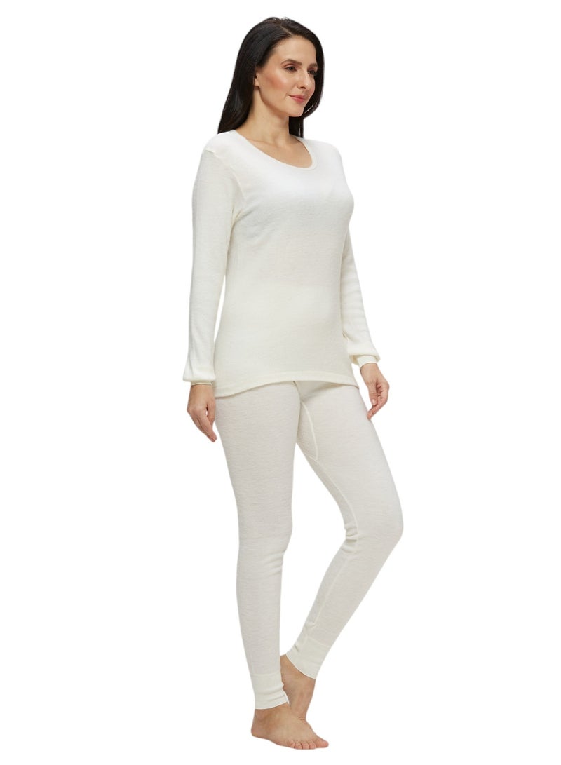 BYC WOMEN'S INNER FULL BODY THERMAL SET - IVORY - Image 3