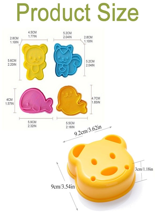 QuickHaven مجموعة قطاعات الساندويتشات (5 قطع)، أشكال قطاعات الخبز للأطفال، قالب خبز شفاف بنقوش حيوانات مناسب لتنمية المهارات اليدوية والتدريب البصري وهوايات الطبخ - Image 2