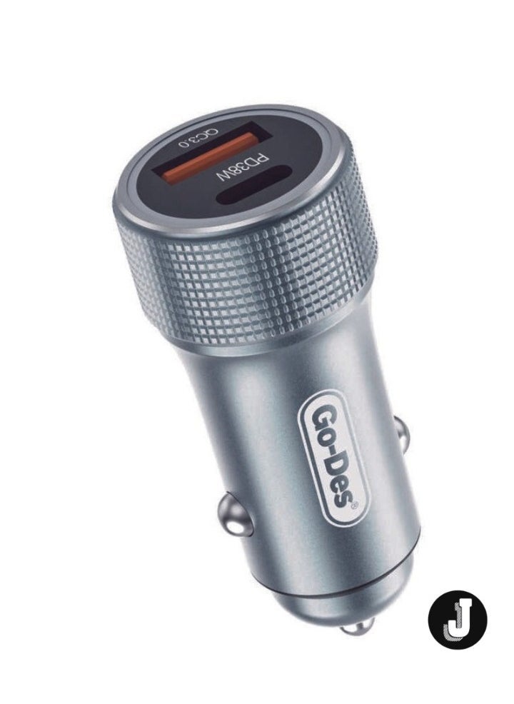 JAJEEK Car Charger – Fast Charging USB-A & USB-C Ports for iPhone, Android, and More - Image 1