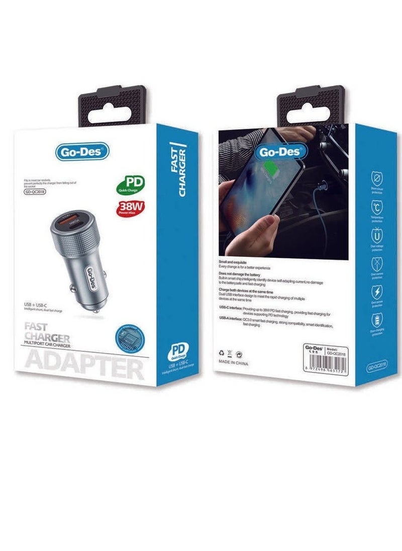 JAJEEK Car Charger – Fast Charging USB-A & USB-C Ports for iPhone, Android, and More - Image 2